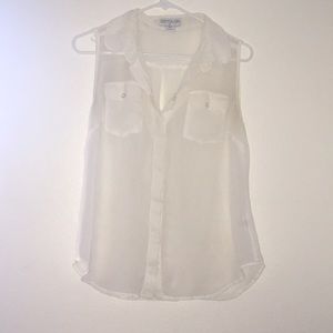 White Chiffon Tank Top